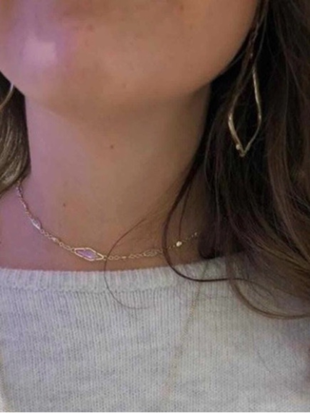 Kendra Scott Debra Necklace to choker Gold with iridescent stones - Picture 7 of 13